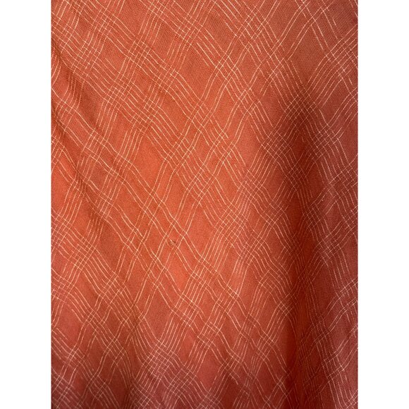 Free People Coral Pink Plaid Maxi Dress Cap Sleeves Flowy Fit Womens S - Picture 4 of 6